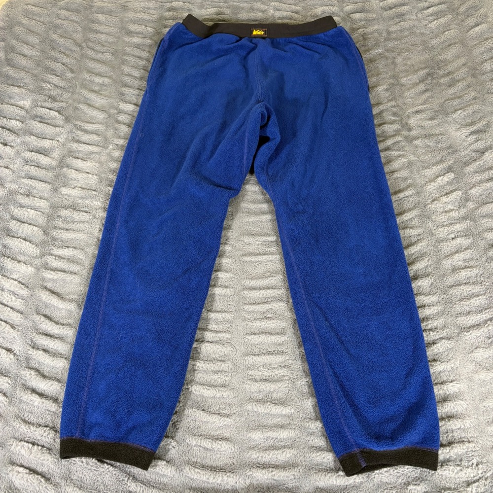 REI Vintage Blue Fleece Pants Small Elastic Waist Outdoor Baselayer Lounge AR391 - Picture 2 of 7